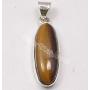 SilverStarJewel Tigers Eye tcw 8.0 Necklace Pendant 1.3'' Solid Sterling Silver Gemstone Gift