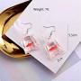 ONEYIM Funny Goldfish Earrings,Water Bag Shape Dangle Hook Earrings Charm Jewelry Gift Earrings for Women Girls-2 Pairs(One Red& One Yellow)