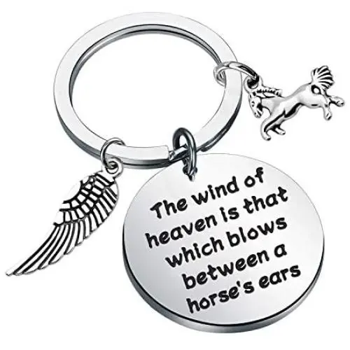 HOLLP Inspirational Horse Quotes The Wind of Heaven is That Which Blows Between A Horse’s Ears Keychain Horse Jewelry Equestrians Gift for Equestrian Horse Rider Lovers HOLLP Inspirational Horse Quotes The Wind of Heaven is That Which Blows Between A Horse’s Ears Keychain Horse Jewelry Equestrians Gift for Equestrian Horse Rider Lovers