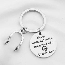 FUSTMW Dispatcher Gift Keychain 911 Operator Gifts 911 EMT Police Sheriff Dispatcher Gifts Jewelry Never Underestimate The Power of a Dispatcher