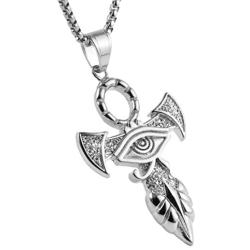 AsAlways Men & Women 18K Gold Eye of Horus Egypt Charm Jewelry Good Luck Success Amulet Friendship Cross pendant