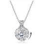 Sllaiss 925 Sterling Silver Rotatable Necklace for Women Girls Personalize Cubic Zirconia Pendant Necklace Flower CZ Necklace Chain 16” Jewelry Gift