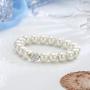 SEVENSTONE Faux Pearl Crystal Choker Necklace Earring Bracelet Jewelry Set for Women Wedding Bridal Jewelry