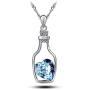 KEPKGO Love Heart Crystal Pendant Necklace with Unique Bottle Shape Valentines Day Jewelry Gifts for Womens Girls