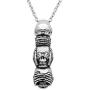 Controse Speak No Evil, Hear No Evil, See No Evil Skull Necklace with Pendant (27'' 316L Stainless Steel Necklace