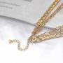 Reetan Gothic Layered Nefertiti Necklaces Gold African Map Pendant Necklace Chain Rave Party Necklaces Jewelry Accessories for Women and Girls
