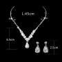 Unicra Bride Silver Bridal Necklace Earrings Set Crystal Bridal Wedding Jewelry Set Rhinestone Choker Necklace for Women and Girls (3 piece set - 2 earrings and 1 necklace)(Silver-3)