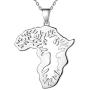 Besilver Jewmon Africa Map Pendant Necklace Charm Hip Hop Jewelry 925 Sterling Silver Hollow Life Tree Necklace for Women Men FP0078W