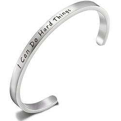 MAOFAED I can do Hard Things Cuff Bracelet Inspiration Jewelry Goddaughter Gifts