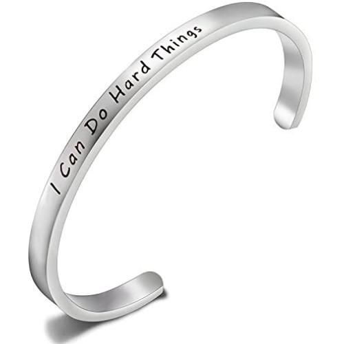 MAOFAED I can do Hard Things Cuff Bracelet Inspiration Jewelry Goddaughter Gifts
