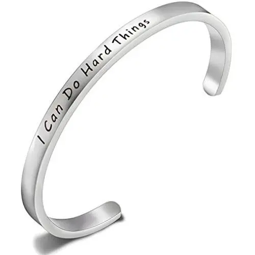 MAOFAED I can do Hard Things Cuff Bracelet Inspiration Jewelry Goddaughter Gifts
