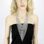 SP Sophia Collection Womens Dazzling V-Neck Waterfall Rhinestone Fringe Sweeper Necklace and Earring Set