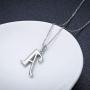 Initial Necklace, 925 Sterling Silver Monogram Letter Pendant with Created Opal, A-Z Alphabet Necklace, Initial Jewelry Gifts for Women Girlfriend Daughter