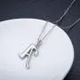 Initial Necklace, 925 Sterling Silver Monogram Letter Pendant with Created Opal, A-Z Alphabet Necklace, Initial Jewelry Gifts for Women Girlfriend Daughter