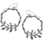 Paz Creations 925 Sterling Silver Leaf Accent Round Dangle Earrings, Made in Israel