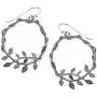 Paz Creations 925 Sterling Silver Leaf Accent Round Dangle Earrings, Made in Israel Paz Creations 925 Sterling Silver Leaf Accent Round Dangle Earrings, Made in Israel