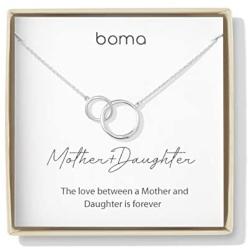 Boma Jewelry Sentiments Collection Mother & Daughter Sterling Silver Two Interlocking Circles Necklace, 18 Inches