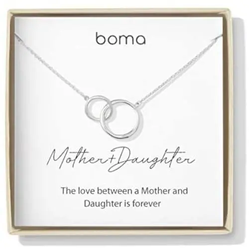 Boma Jewelry Sentiments Collection Mother & Daughter Sterling Silver Two Interlocking Circles Necklace, 18 Inches Boma Jewelry Sentiments Collection Mother & Daughter Sterling Silver Two Interlocking Circles Necklace, 18 Inches