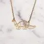 La Menagerie Dinosaur Gold Origami Jewelry - Gold Geometric Chain Necklace – 18 Karat Plated Gold Necklace for Women & Girls – Stylish Dinosaur Pendant Necklace La Menagerie Dinosaur Gold Origami Jewelry - Gold Geometric Chain Necklace – 18 Karat Plated Gold Necklace for Women & Girls – Stylish Dinosaur Pendant Necklace