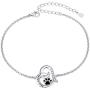 FLYOW 925 Sterling Silver Cute Paw Print Forever Love Heart Pendant Necklace/Bracelet/Stud Earrings Gift for Women Teen Girls, Box Chain 18''