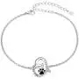 FLYOW 925 Sterling Silver Cute Paw Print Forever Love Heart Pendant Necklace/Bracelet/Stud Earrings Gift for Women Teen Girls, Box Chain 18''