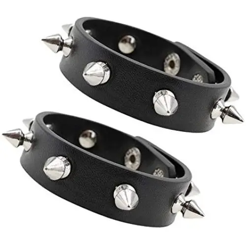 taffeta alley Leather Bracelet Studded Spike Rivet Cuff Unisex Spike Choker and Goth Bangle Set taffeta alley Leather Bracelet Studded Spike Rivet Cuff Unisex Spike Choker and Goth Bangle Set