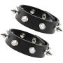 taffeta alley Leather Bracelet Studded Spike Rivet Cuff Unisex Spike Choker and Goth Bangle Set