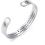 LIU JUN Mother Daughter Bracelets,Inspirational Bracelets for Women Mom Charm Cute Wide Cuff Bangle Personalized Friend Encouragement Gift for Her Jewelry