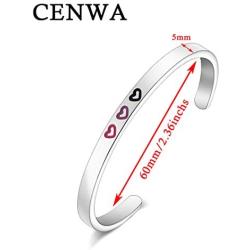 CENWA BiSexual Jewelry Bi Pride Heart Cuff Bracelet Bi Pride Jewelry Bisexual Gift Queer Pride Gifts
