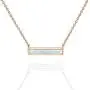 PAVOI 14K Gold Plated Thin Bar Green/White Created Opal Necklace Pendant 16-18'' PAVOI 14K Gold Plated Thin Bar Green/White Created Opal Necklace Pendant 16-18''