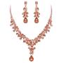 EVER FAITH Womens Rhinestone Crystal Elegeant Wedding Feast Floral Teardrop Necklace Earrings Set