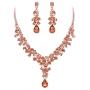 EVER FAITH Womens Rhinestone Crystal Elegeant Wedding Feast Floral Teardrop Necklace Earrings Set