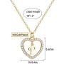 Initial Necklace for Women Letter A to Z Name Alphabet Heart Pendant Necklace for Women 14K Real Gold Plated