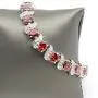 GZJY Red Cubic Zirconia Women Jewelry Set Silver Color Bracelet Earrings Necklace Pendant Jewelry GZJY Red Cubic Zirconia Women Jewelry Set Silver Color Bracelet Earrings Necklace Pendant Jewelry