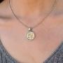 Lizzy James Vintage Gold Cross Coin on Adjustable Stainless Steel Necklace