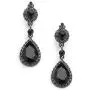 Mariell Jet Black Crystal Teardrop Dangle Earrings with Pave Frames - Ideal for Proms and Wedding Parties Mariell Jet Black Crystal Teardrop Dangle Earrings with Pave Frames - Ideal for Proms and Wedding Parties