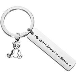 PENQI Raccoon Jewelry Raccoon Key Ring My Spirit Animal is a Raccoon Keychain Raccoon Lover Gift Animal Lover Gift Jewelry