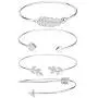 Shareky Women 4pcs Layered Cuff Bangle Bracelet Set Adjustable Stackable Wrap Bangle Open Branch Wire Bangle Shareky Women 4pcs Layered Cuff Bangle Bracelet Set Adjustable Stackable Wrap Bangle Open Branch Wire Bangle
