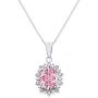 RYLOS Jewelry For Women Sterling Silver Princess Diana Inspired Ring & Pendant Necklace with 18'' Chain Gemstone & Genuine Diamonds 9X7MM Birthstone Womens Jewelry Matching Friendship Sizes 5-10