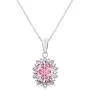 RYLOS Jewelry For Women Sterling Silver Princess Diana Inspired Ring & Pendant Necklace with 18'' Chain Gemstone & Genuine Diamonds 9X7MM Birthstone Womens Jewelry Matching Friendship Sizes 5-10