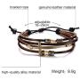 2 Pcs Vintage Handmade Wristband Religious Cross Wrap Bracelets Women Leather Christian Jewelry for Confirmation Gifts, Adjustable