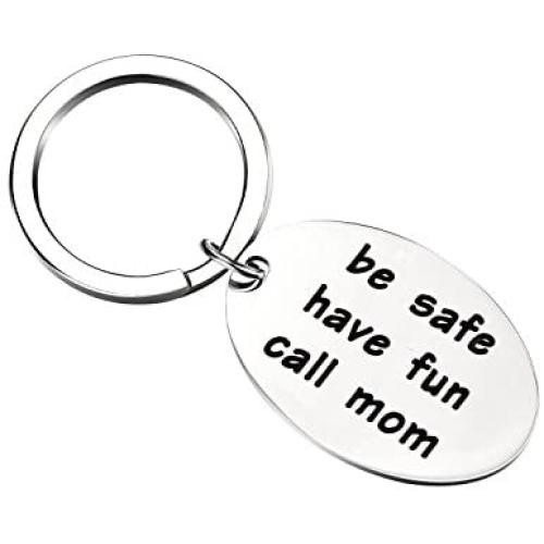 MAOFAED New Driver Keychain Sweet 16 Gift Be Safe Have Fun Call Mom Graduation Gift for Daughter or Son