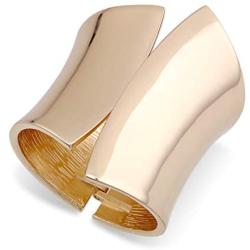 Gold Plating Polished-finish Chunky Bangle Cuff Bracelet for Women Girls Gold Statement Bangle Fashion Bracelet Jewelry