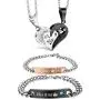 Jstyle 4Pcs Couple Necklace Bracelets Matching Set for Women Men Love Heart Pendant Necklace His & Hers Bracelets Couple Gift Jstyle 4Pcs Couple Necklace Bracelets Matching Set for Women Men Love Heart Pendant Necklace His & Hers Bracelets Couple Gift