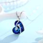 JUSTKIDSTOY Semicolon Necklace 925 Sterling Heart Pendant Silver Semicolon Crystal Necklace Suicide Awareness Jewelry Inspirational Gift for Women Girls Friends