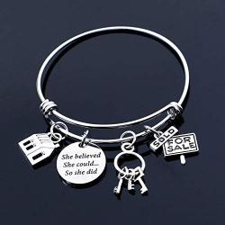 Realtor Gift She Believed She Could Bracelet Real Estate Agent Jewelry Gift Inspirational Gift Appreciation Gift(she Believe Realtor BR)