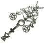 Dark Arts Pendant Necklace Black Magic Symbols Baphomet Lucifer Serpent Pentagram Devil Sigil Talisman Amulet Wiccan Witch