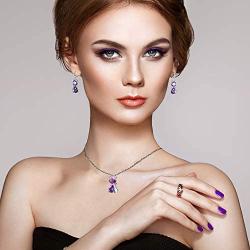 Almusen Little cat Jewelry Set for Women Plating Cubic Zirconia Earrings and Necklace Set Valentines Jewelry Gift Birthday Gift for Mom Women Wife Girls Her