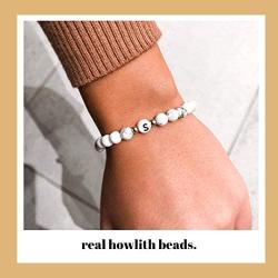 White pearl bracelet (initial bracelet) bracelet for couples with letter (best friend bracelets)