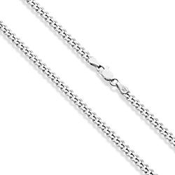 Miabella 925 Sterling Silver Figaro, Beaded Singapore, Sparkle, Cuban Link Chain, Adjustable Sterling Silver Necklace for Women 13 + 2, 15 + 2 Inch Made in Italy